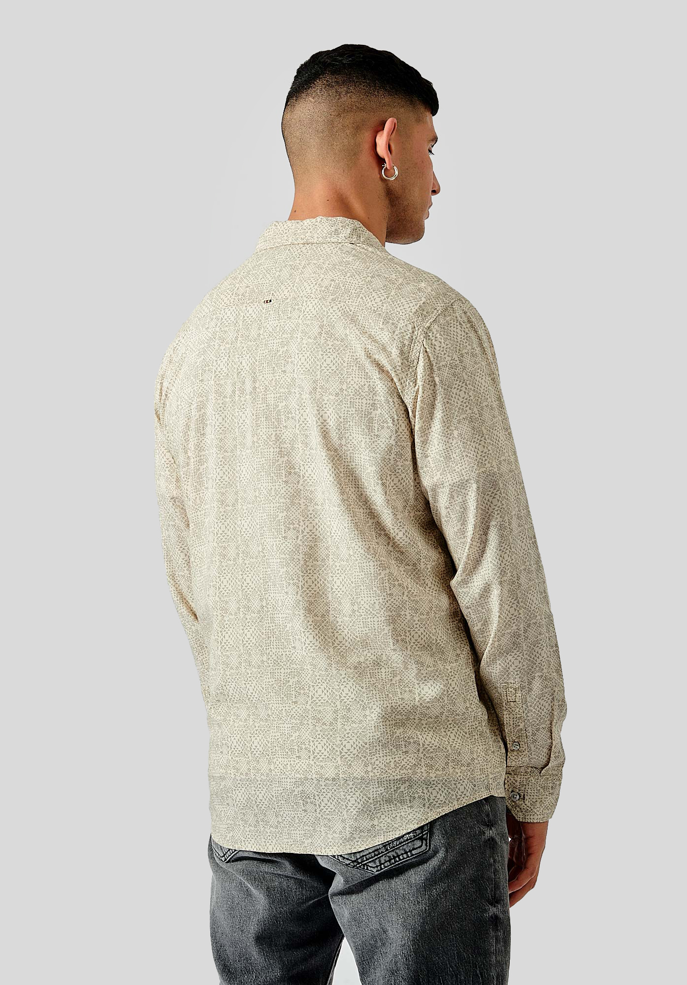 RAMA   Chemise beige imprimé homme