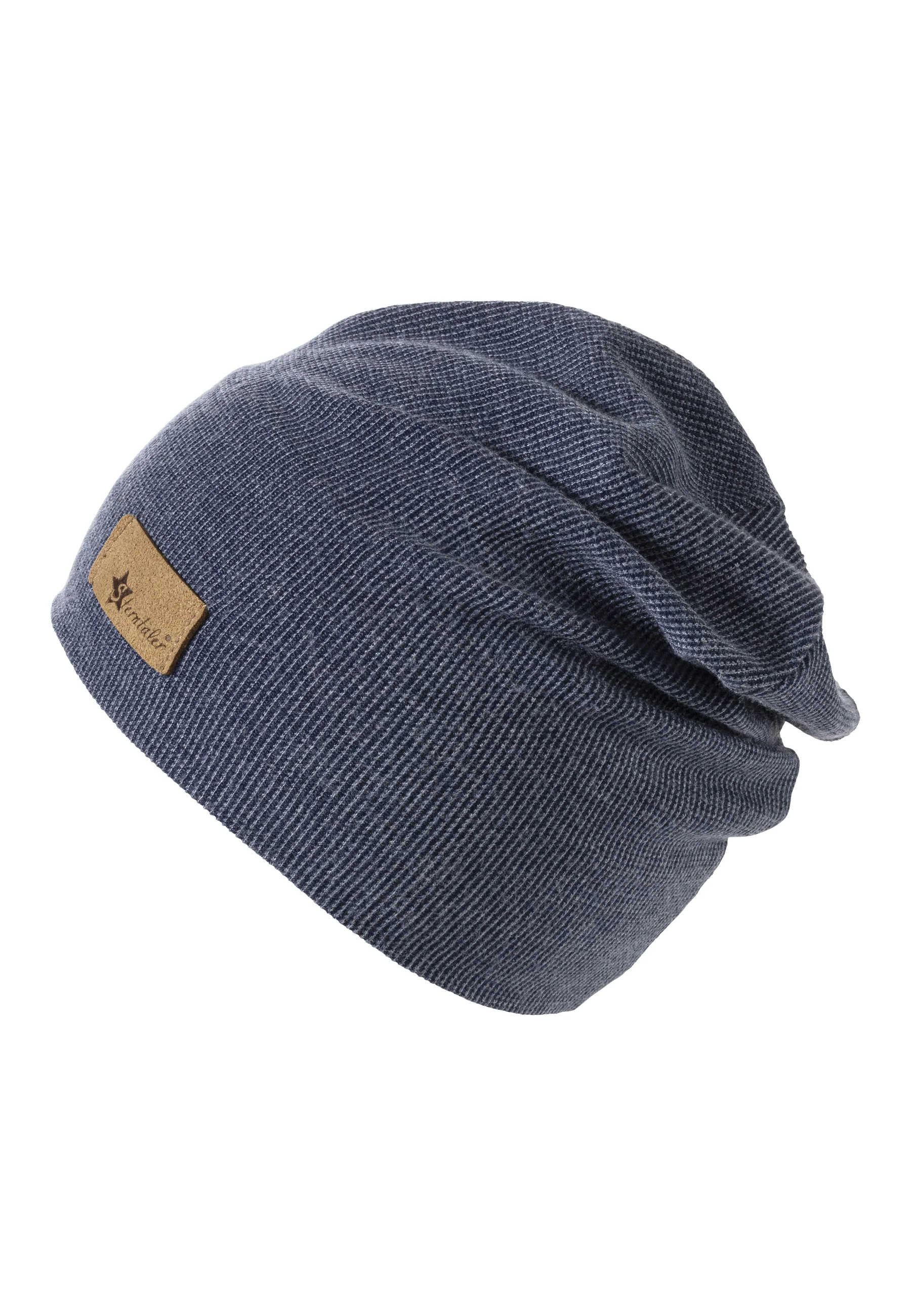 Beanie mit feinem Rippenmuster und Logo-Patch
