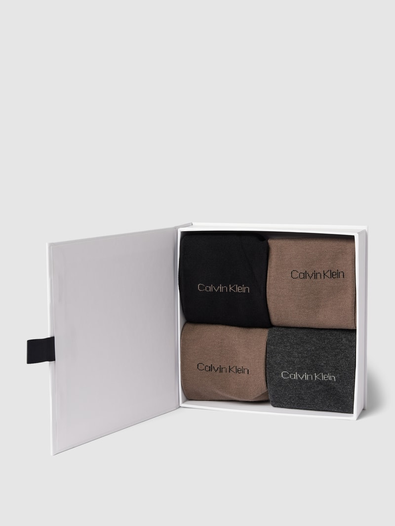 Socken mit Label-Print im 4er-Pack in anthrazit