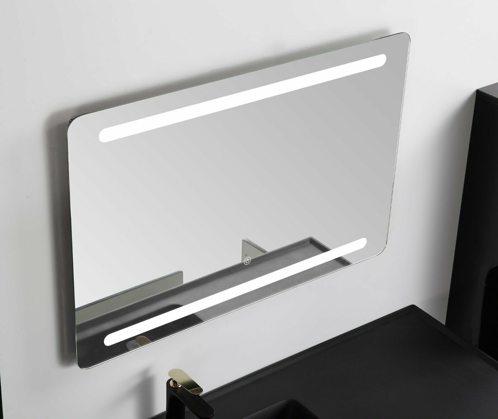 Faizee Möbel Badmöbel-Set Badmöbel Set Komplett 90cm Schwarz/Königsblau, (Komplett-Set, 5-St), badmöbel set 90cm Schwarz/Königsblau komplett Set Soft-Close LED