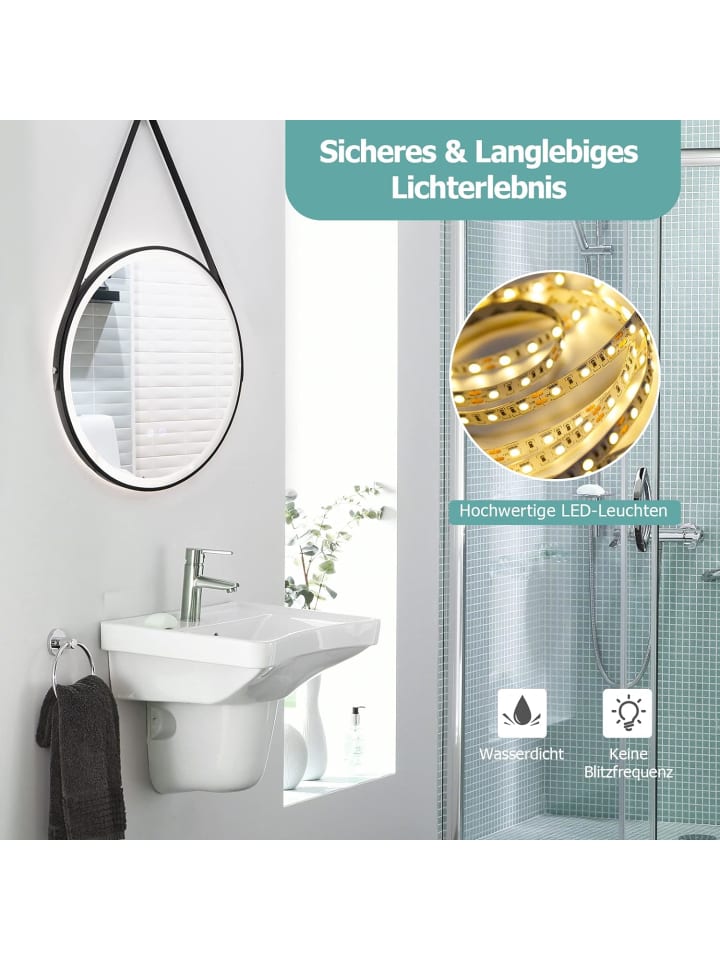 COSTWAY LED-Spiegel in Silber günstig kaufen 60 cm