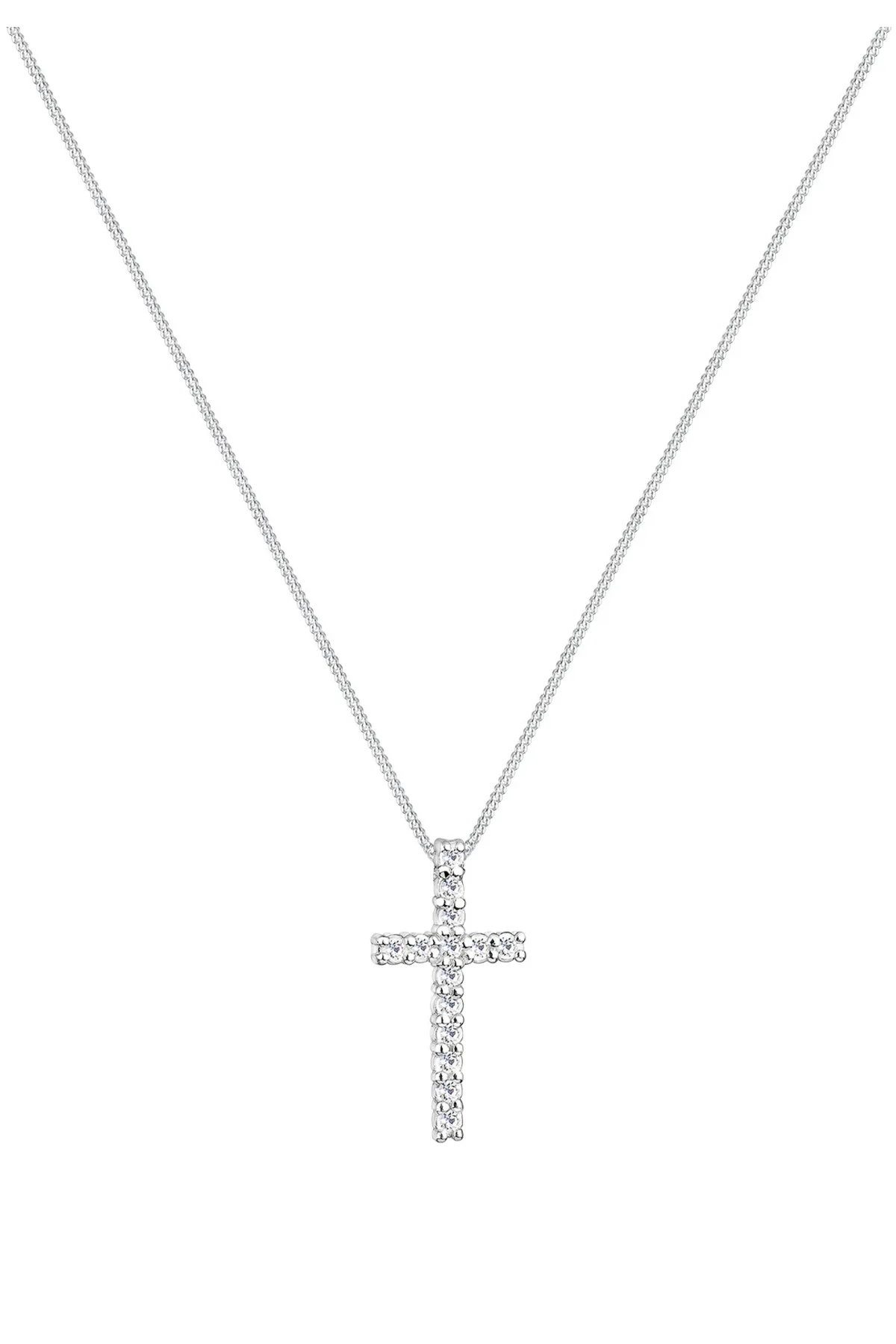 ELLI  Halskette Kreuz Kristalle 925 Silber Kommunion