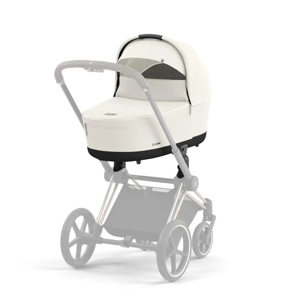 Cybex Priam V4 stroller set in white with frame matte black