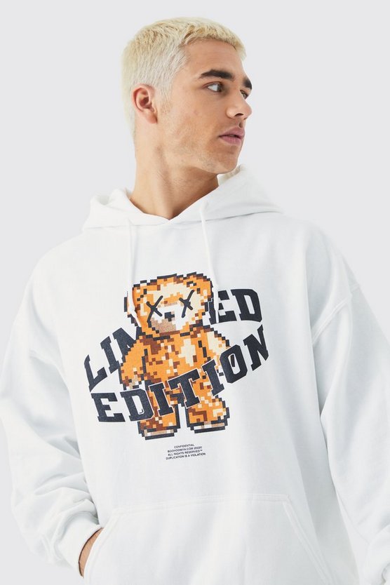 Oversize Hoodie mit Pour Homme Bear Print