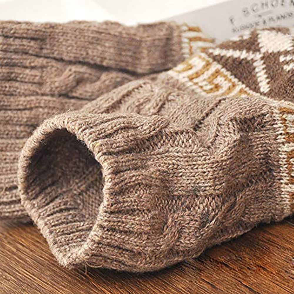 Geistesblitz Kuschelsocken gestrickt Stulpen Damen Wintersocken (Beinwärmer Colorblock, Beinstulpen mit Elch Schneeflocke) Weihnachtsstulpen lange Hüttensocken