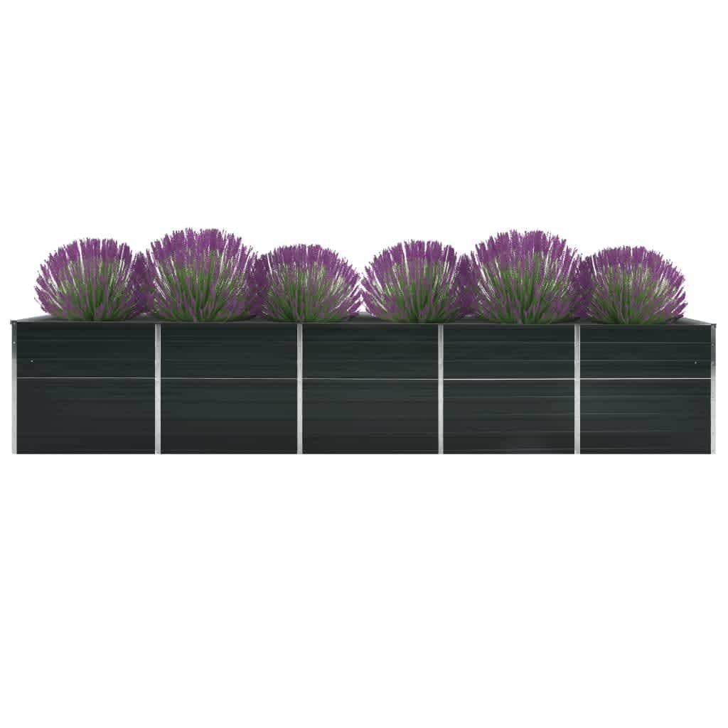 vidaXL Hochbeet Hochbeet,Garten-Hochbeet Verzinkter Stahl 400x80x45 cm Anthrazit