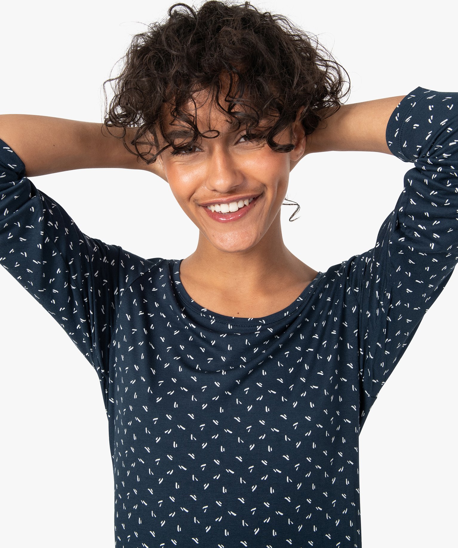 Chemise de nuit à manches longues femme multicolore | GEMO