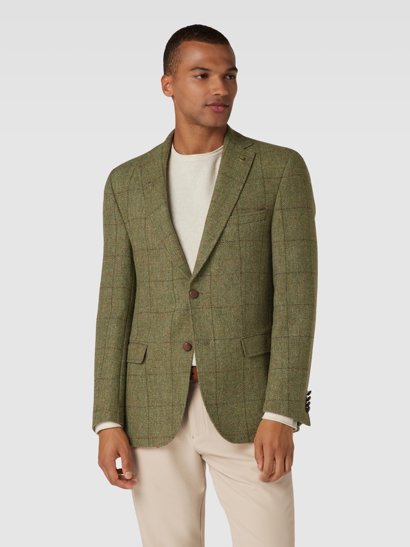 Regular Fit Sakko mit Tartan-Karo Modell 'Theo' in grün