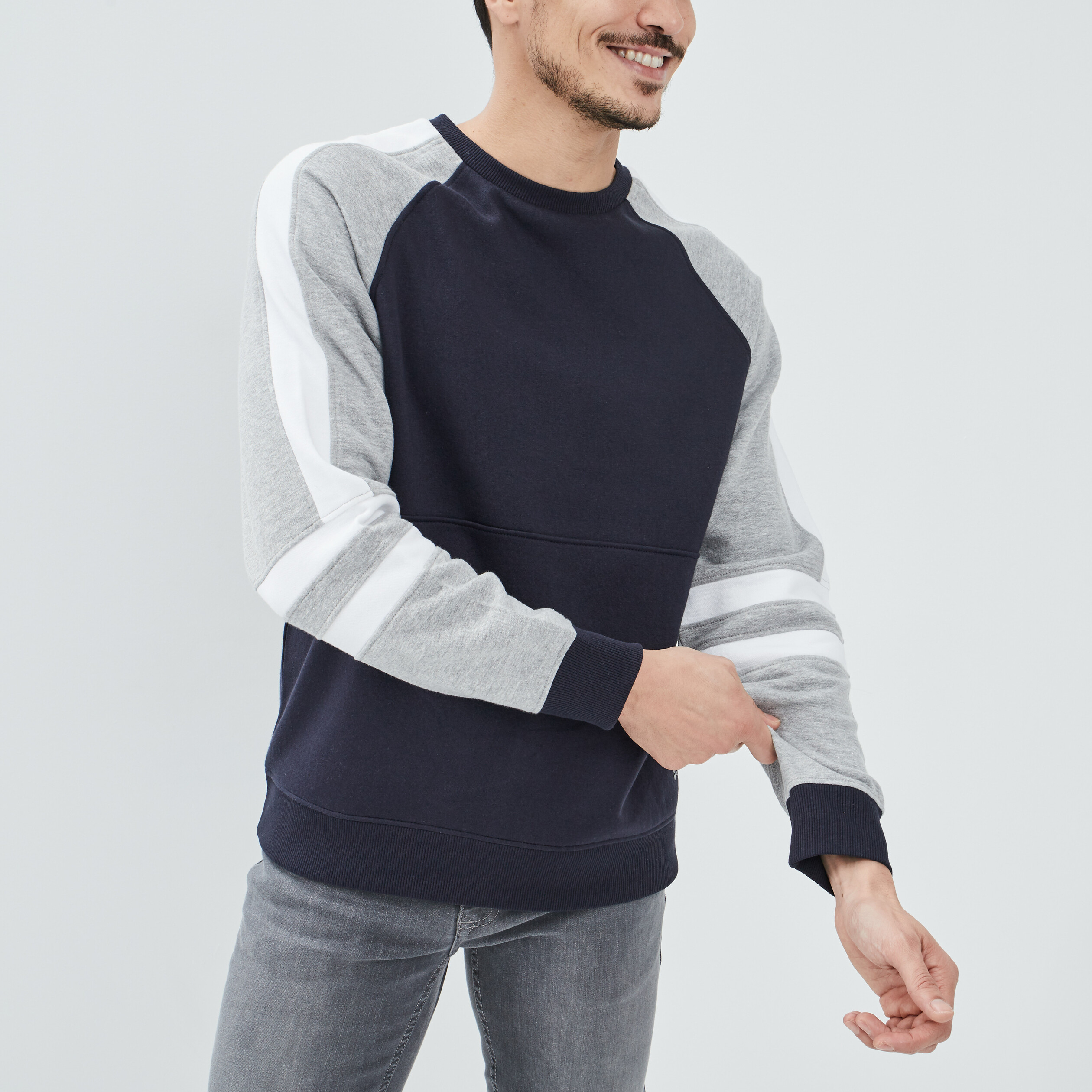 Sweat manches longues bleu marine homme | La Halle