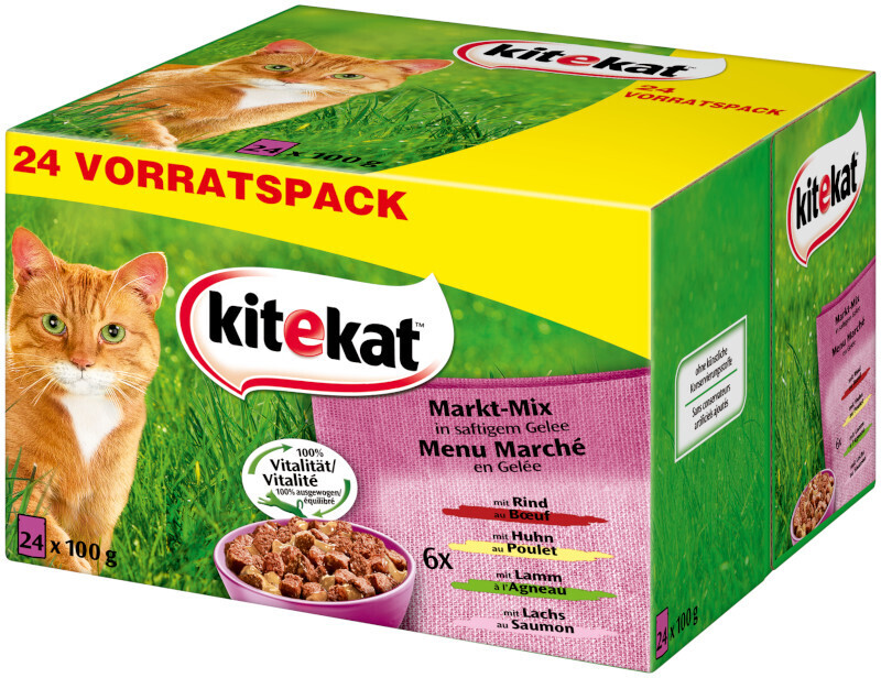 Kitekat Nassfutter Kitekat Frischebeutel 24x100g Markt-Mix, Gelée/ Jelly