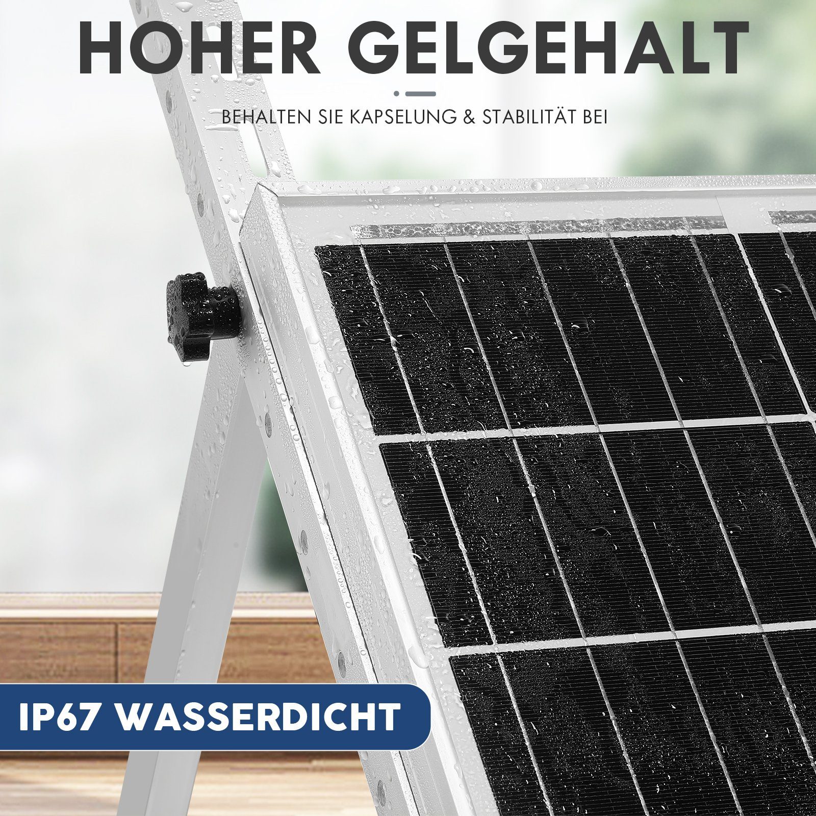 iscooter Solarmodul 100W Solarpanel 18V Monokristallines Solarmodul IP67, Solarzelle zum Laden von Balkon, Haus, Garten, Wohnwagen, Boot