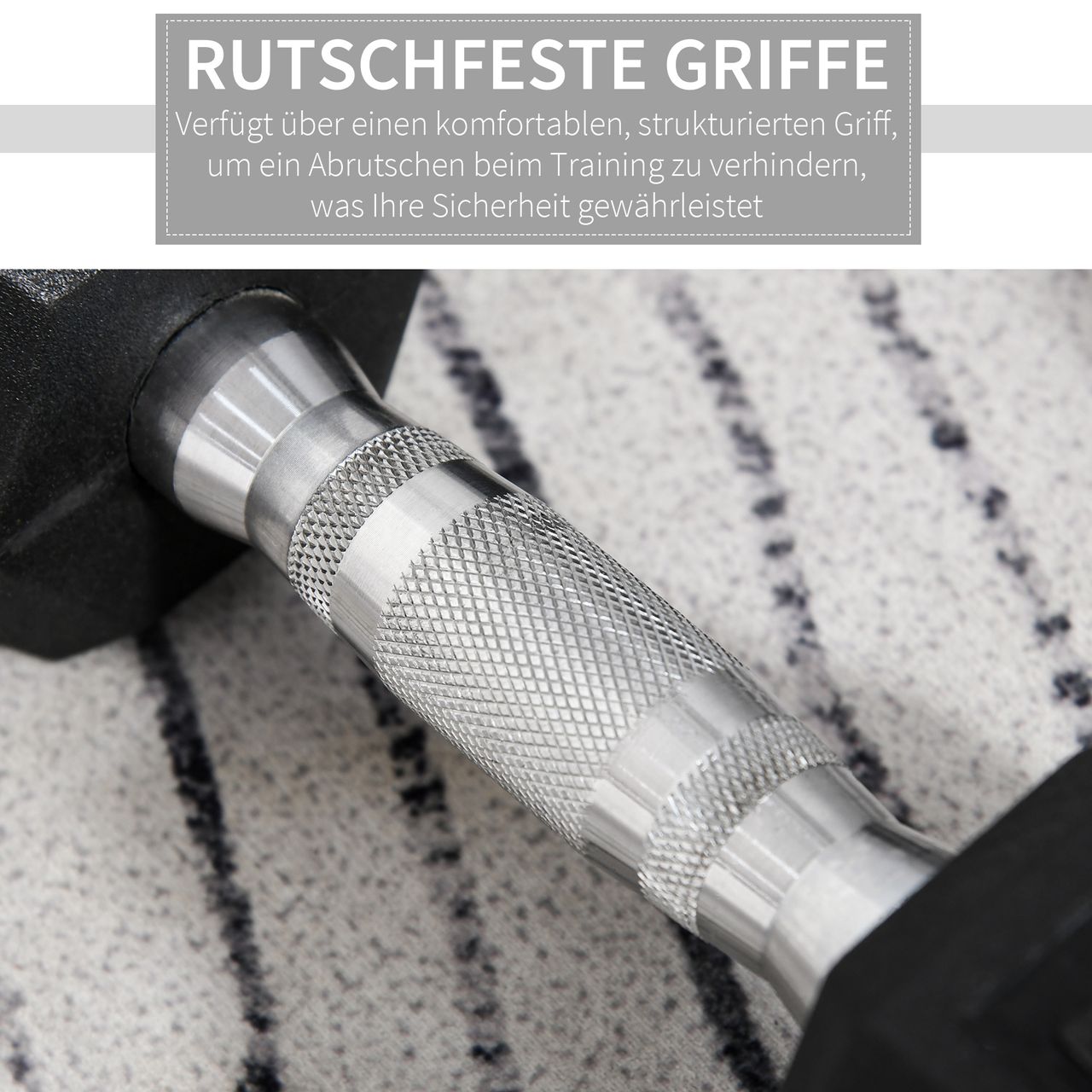 HOMCOM 2er-Set Gummi-Hantel Fitness Hantel Kurzhantel für Trainingsraum schwarz 6 KG