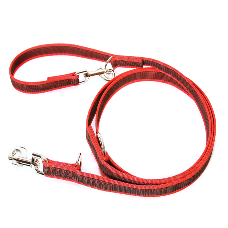 JULIUS-K9 Hundeleinen JULIUS-K9 Führleine verstärkt 20mm rot/ grau