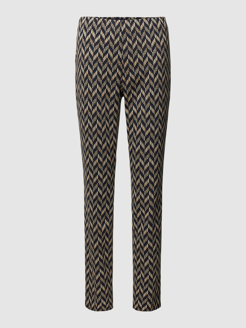 Stoffhose mit Zickzack-Muster Modell 'Zene' in sand
