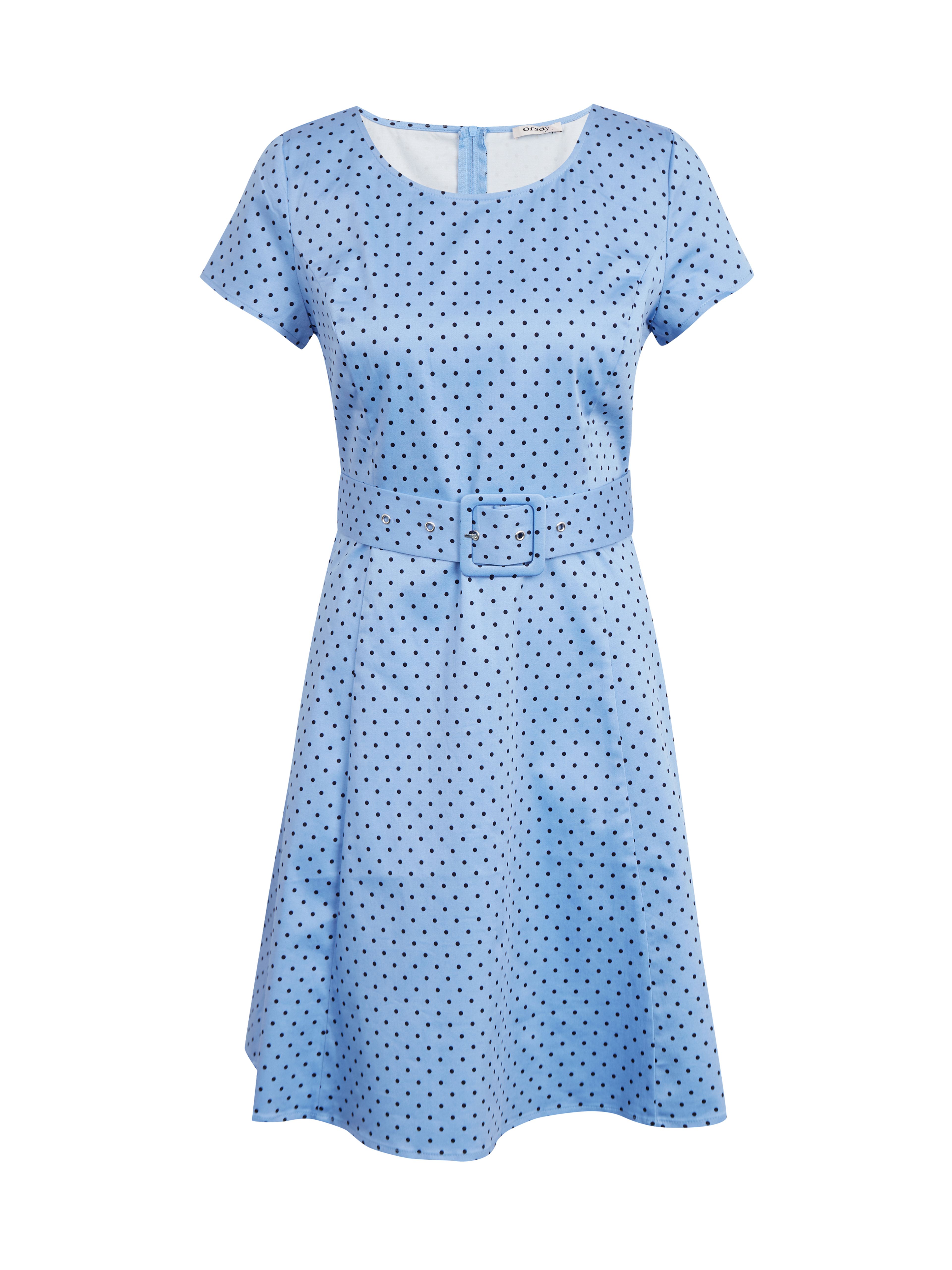 Blaues Damen Tupfenkleid mit Gürtel ORSAY