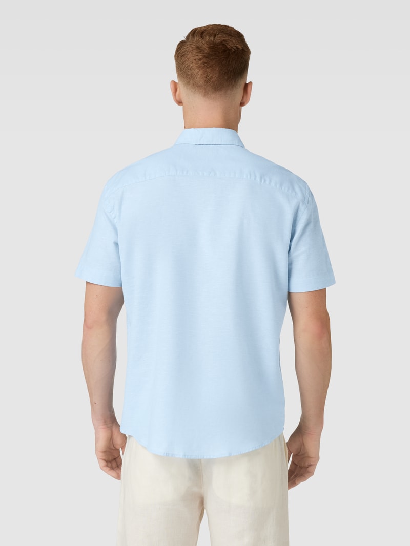 Freizeithemd aus Baumwolle mit Brusttasche in bleu
