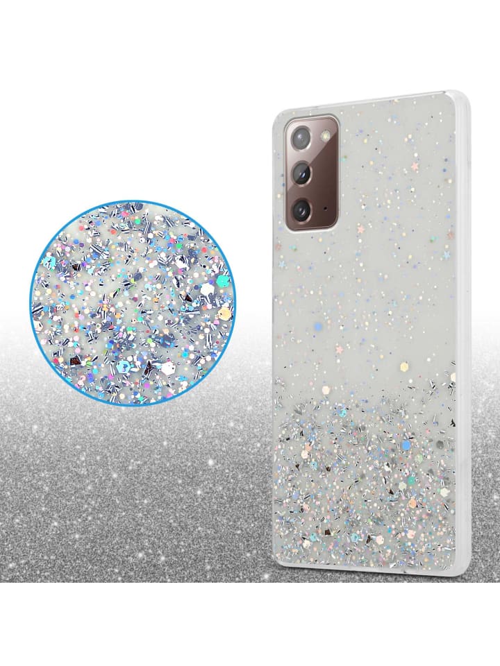 cadorabo Hülle für Samsung Galaxy NOTE 20 Glitter in Transparent mit Glitter günstig kaufen onesize
