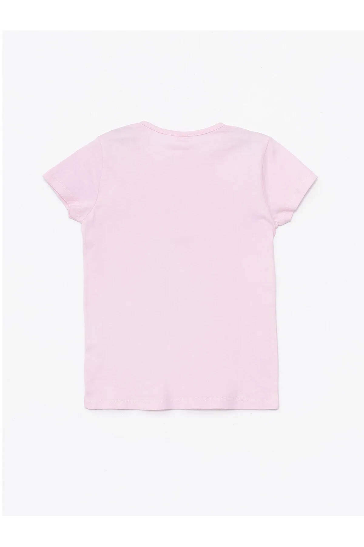 LC Waikiki  Bedrucktes Kurzarm-Pyjama-Set für Mädchen mit Rundhalsausschnitt
