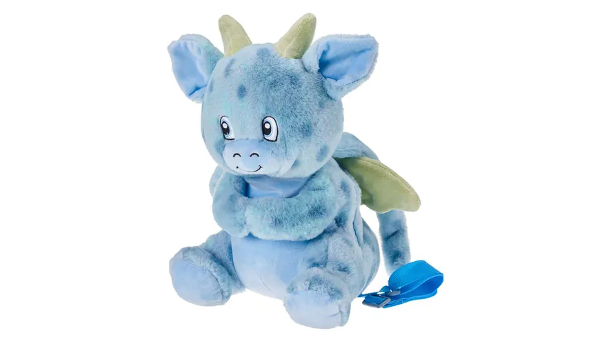 Plüsch Rucksack Dino blau gepunktet
