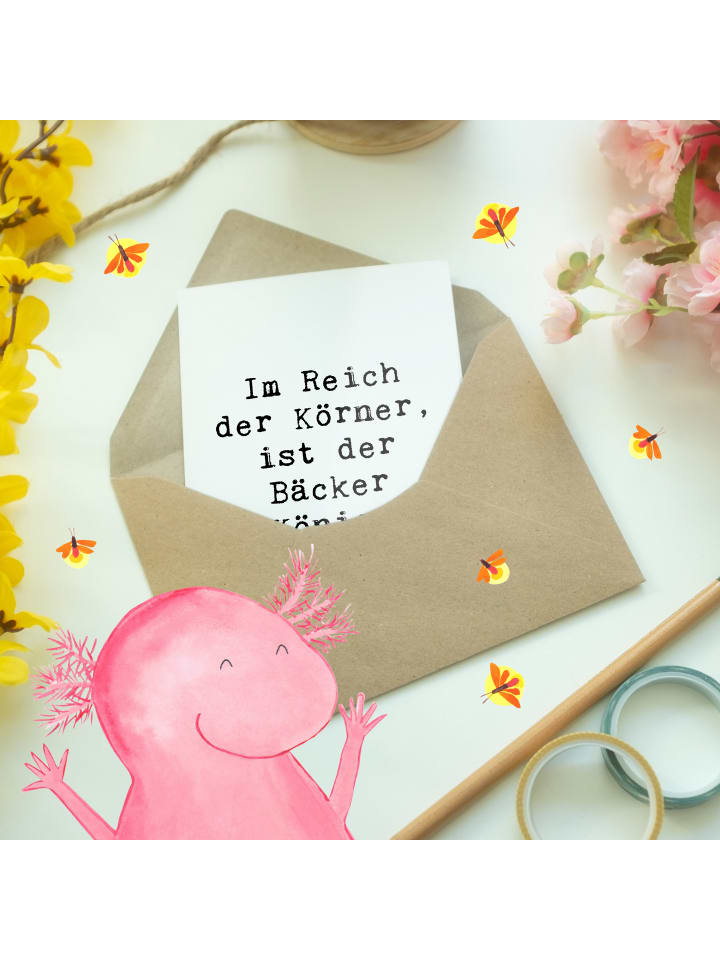 Mr. & Mrs. Panda Grußkarte Spruch Bäcker Krönung mit Spruch in Weiß günstig kaufen onesize