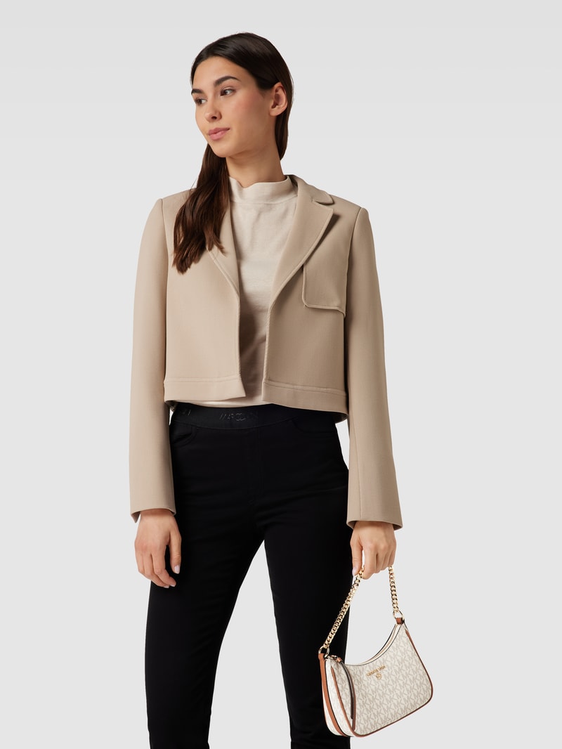 Handtasche mit Label-Detail in metallic Modell 'JET SET CHARM' in ecru