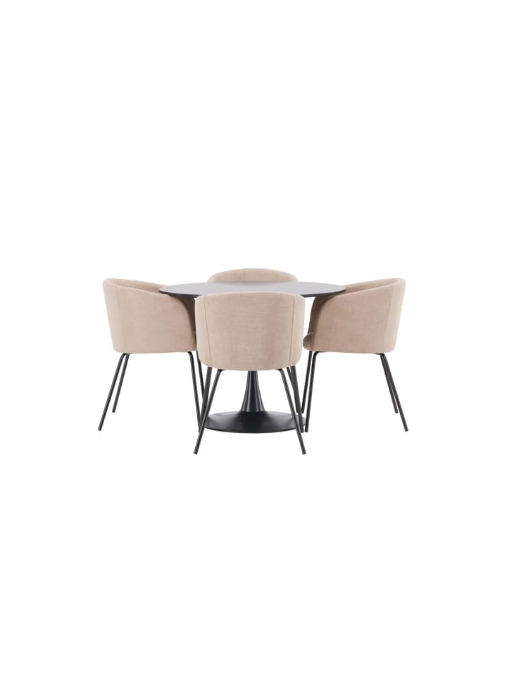 ebuy24 Essgruppe Glade 2 (5-teilig) Schwarz 100 x 100 cm günstig kaufen onesize