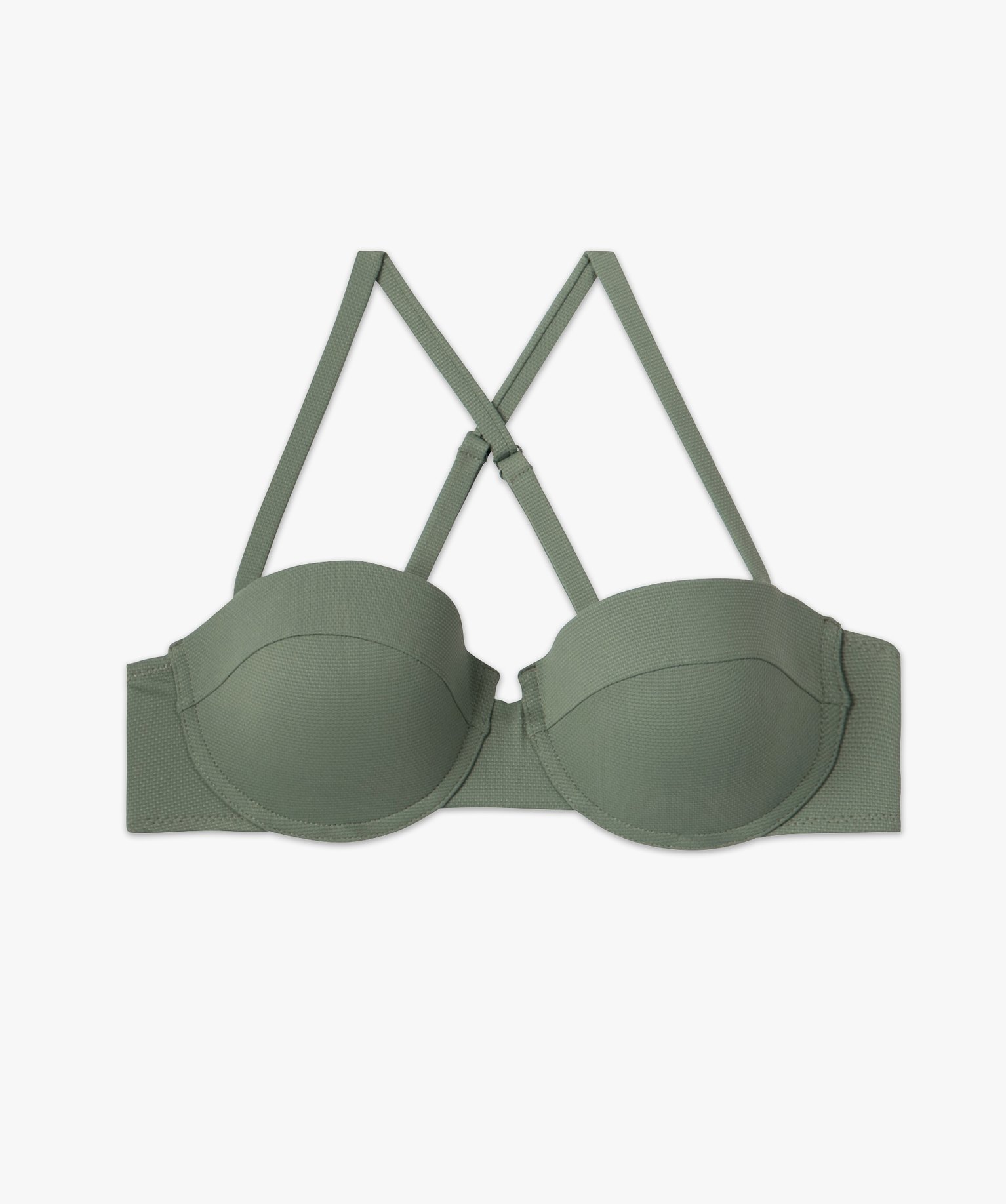 Haut de maillot de bain femme forme bandeau vert | GEMO