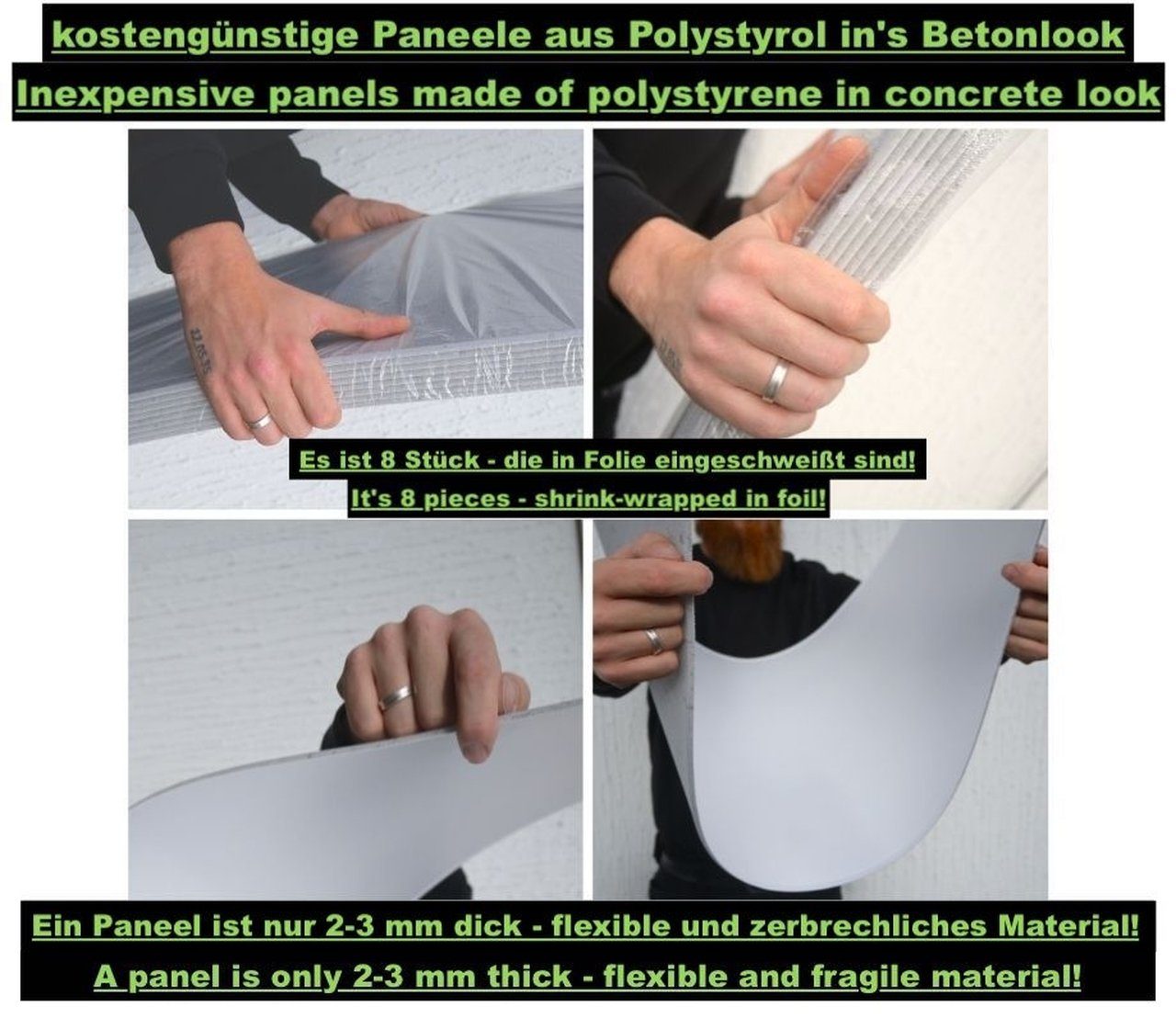 IKHEMalarka 3D Wandpaneel Lamellen Nachbildung Imitation Deckenpaneele, BxL: 50,00x100,00 cm, 4,00 qm, (4m², 8 Stück) Polystyrol Material 3mm stärke