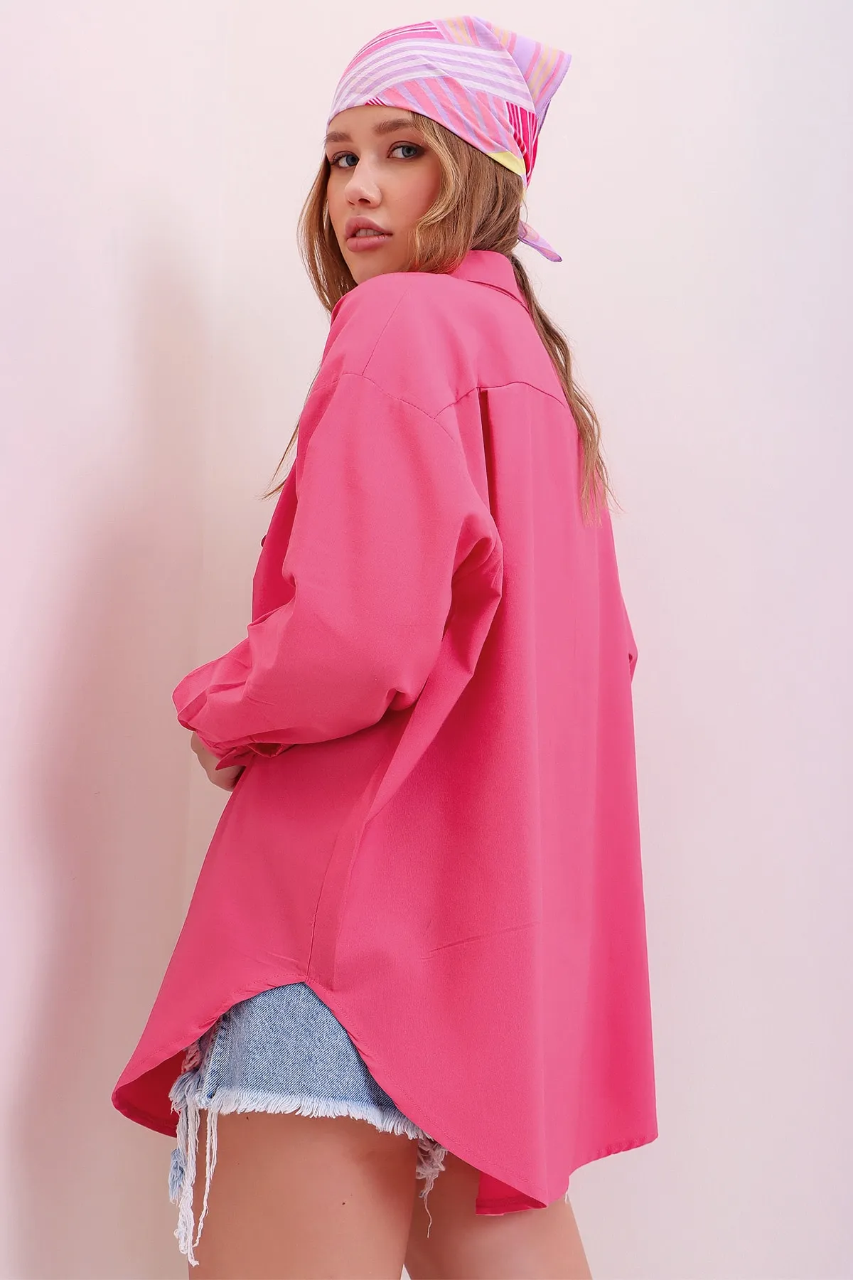 Trend Alaçatı Stili  Hemd - Rosa - Relaxed Fit