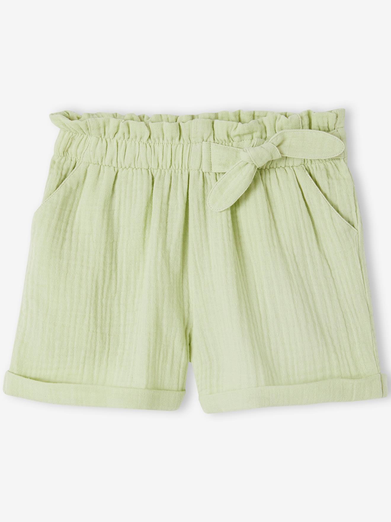 Vertbaudet Mädchen Paperbag-Shorts, Musselin - vanille