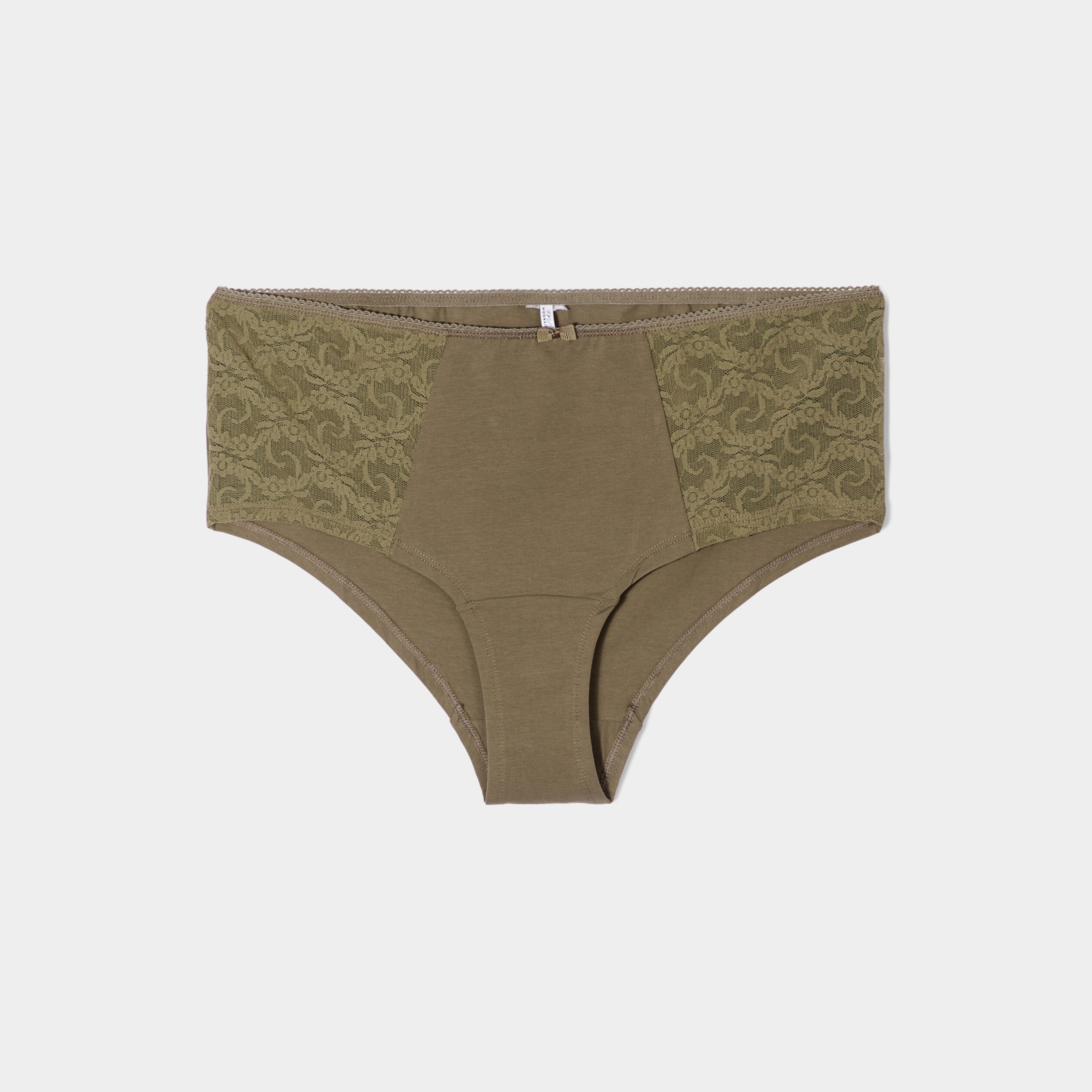 Shorty en coton vert kaki femme grande taille | La Halle