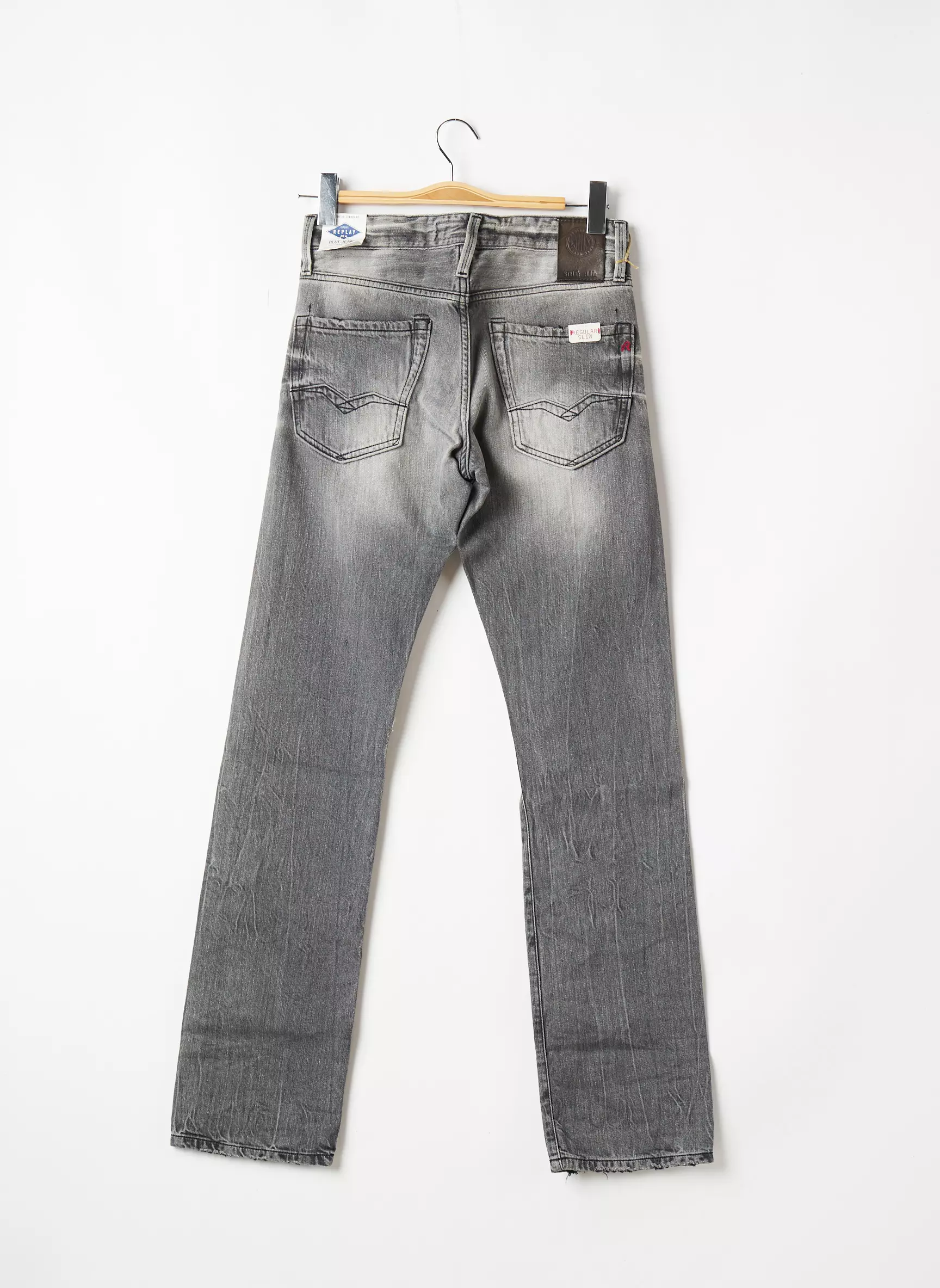 Replay Jeans Coupe Droite Homme couleur gris