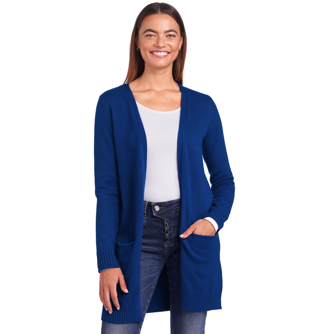 Damen Strickjacke mit zwei Einschubtaschen