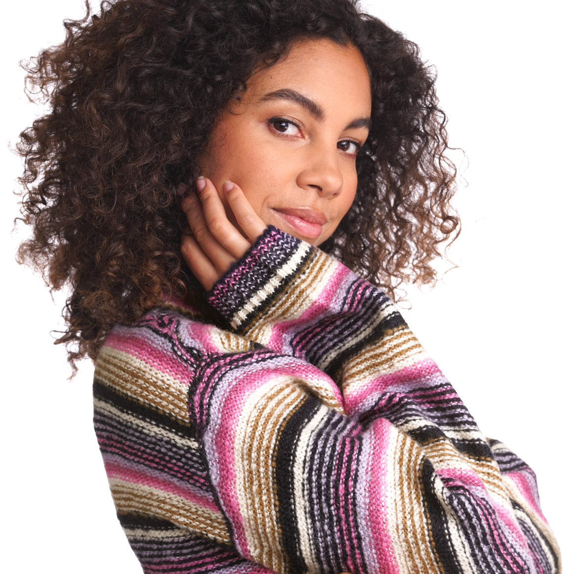Damen Umstands-Strickpullover mit Streifen