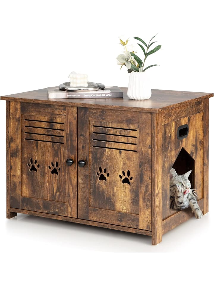 COSTWAY Katzenschrank in Braun günstig kaufen 70 cm