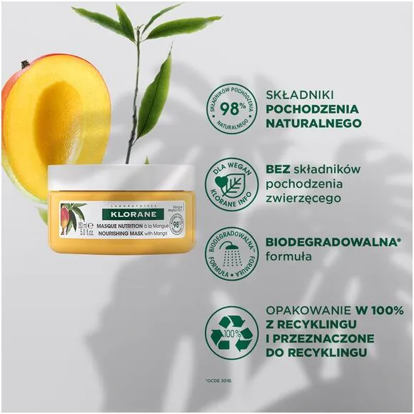 Klorane kaukė su mango ekstraktu