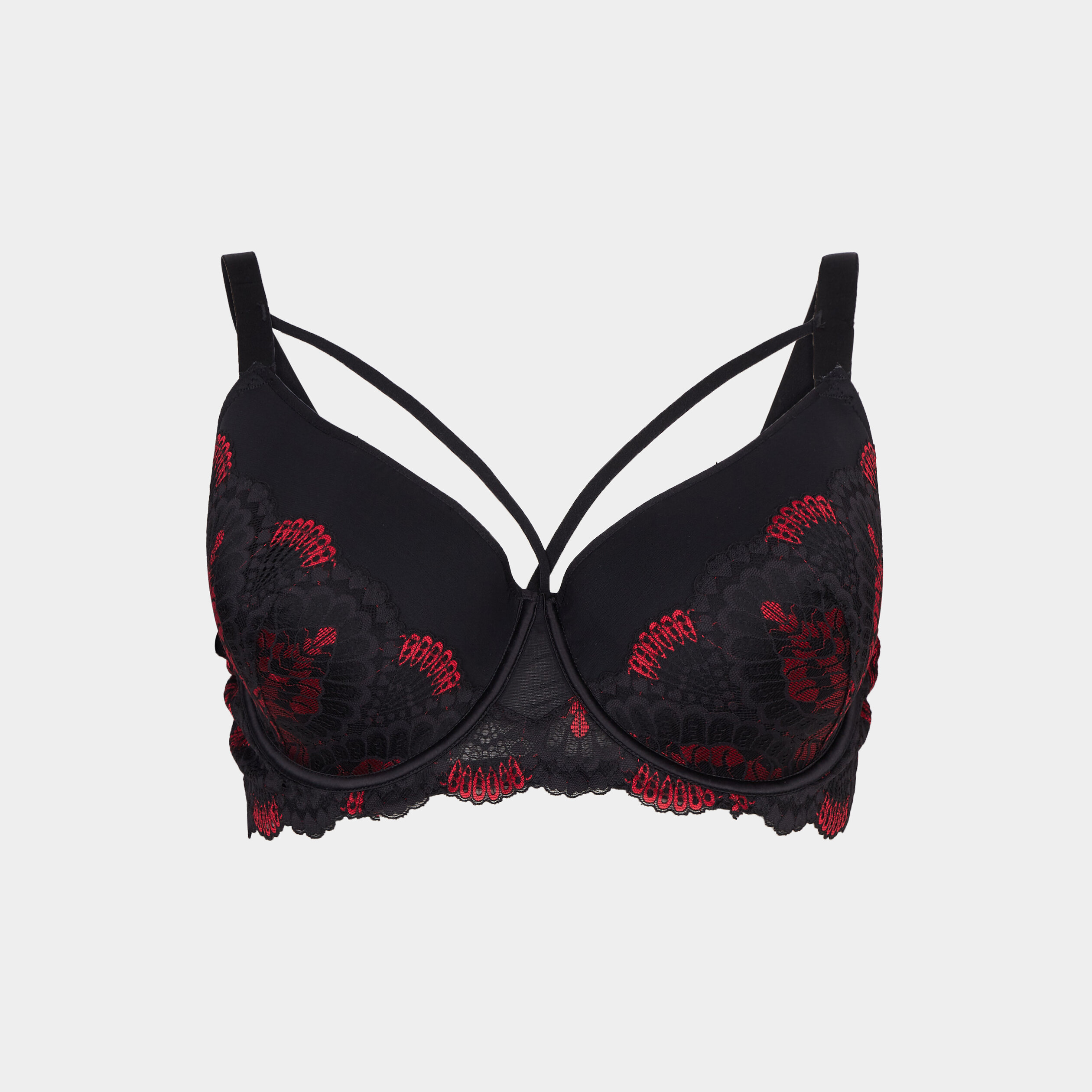 Soutien-gorge emboîtant à dentelle rose framboise femme grande taille | La Halle