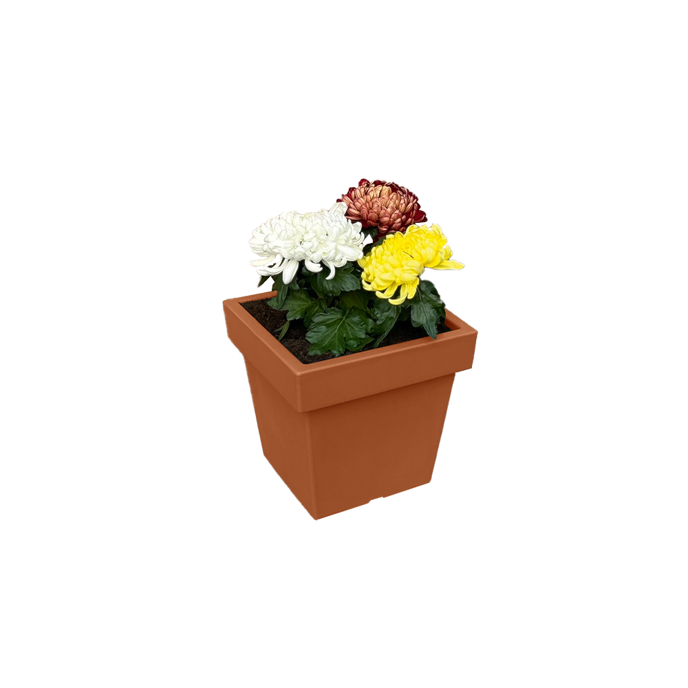 Powertec Garden Pflanztopf „Vigo“ eckig - 7,5 L Terrakotta