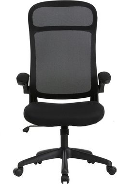byLIVING Drehstuhl Flow (1 St), moderner Bürostuhl, hohe Rückenlehne u. atmungsaktivem Netzstoffbezug