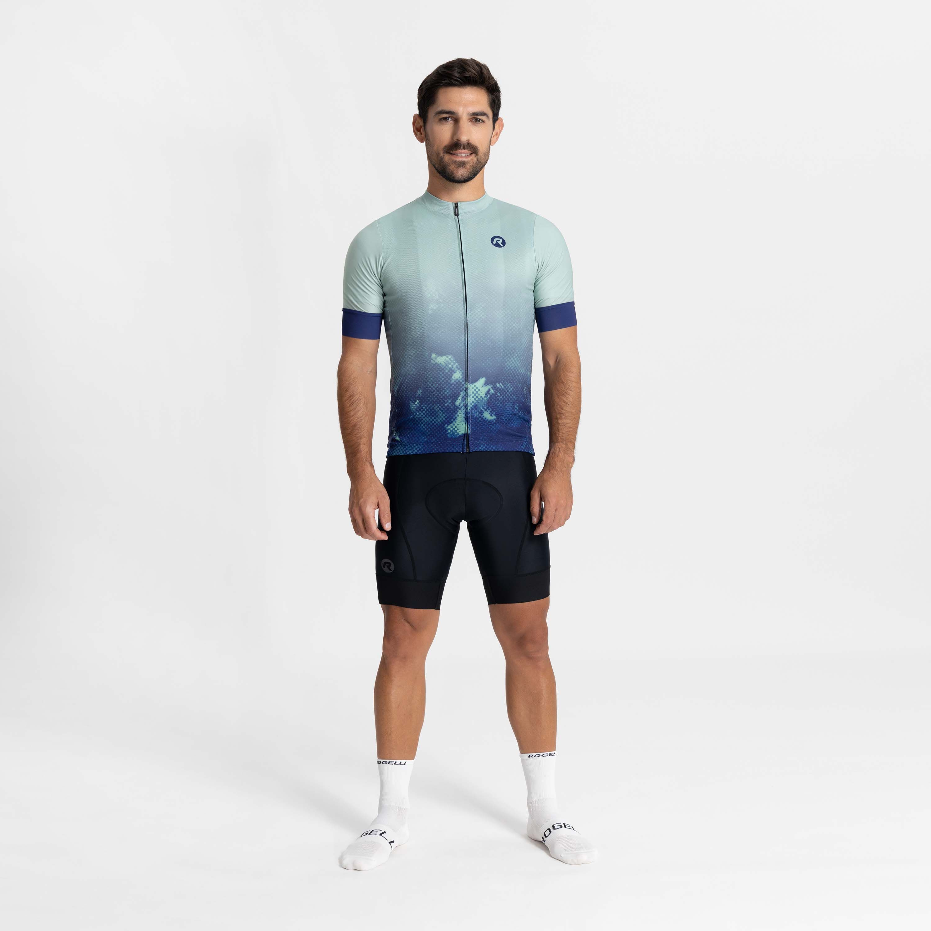 Rogelli Nebula Blau Herren Radtrikot Kurzarm