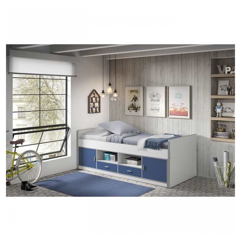 Lit 90x200cm Bonny bleu