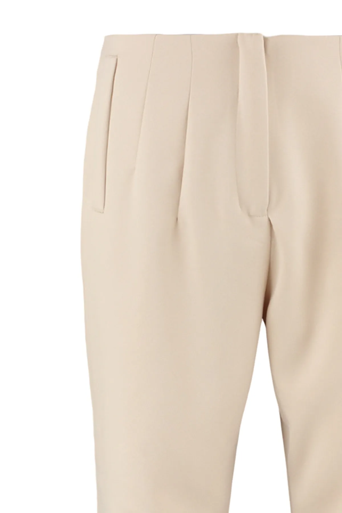 Trendyol Curve  Beige Zigarettenhose aus Webstoff TBBAW23AR00015