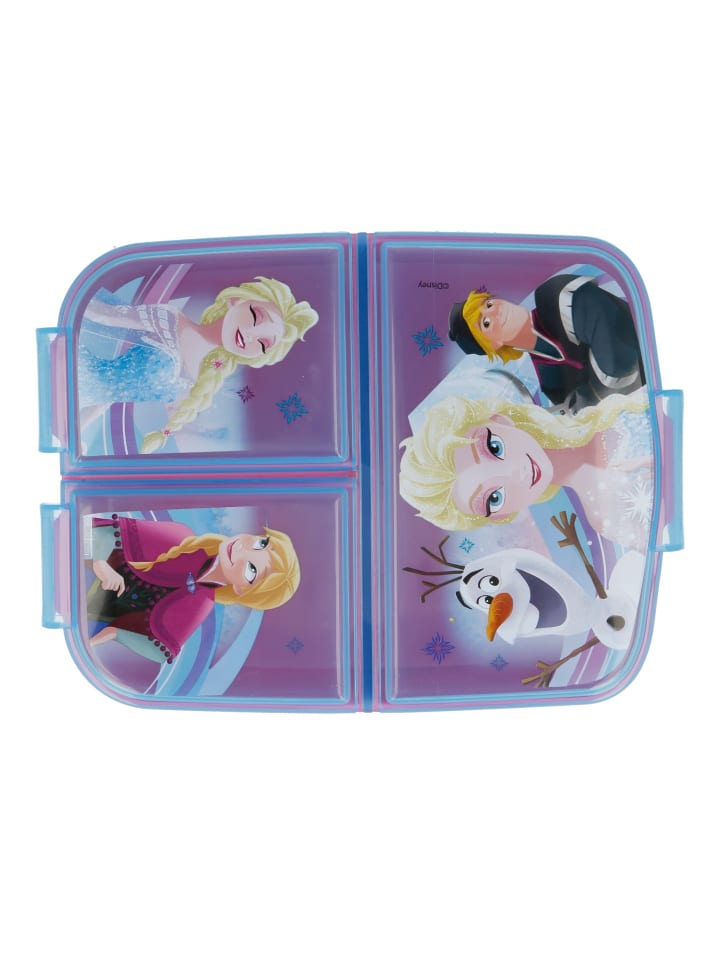 Disney Frozen Anna und Elsa Kinder Premium Brotdose Lunchbox mit 3 Fächern in Pink günstig kaufen onesize
