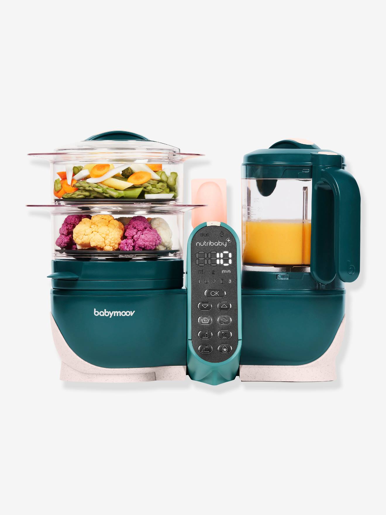 Robot multifonction BABYMOOV Nutribaby+ Préparateur culinaire cuiseur et mixeur industrial grey