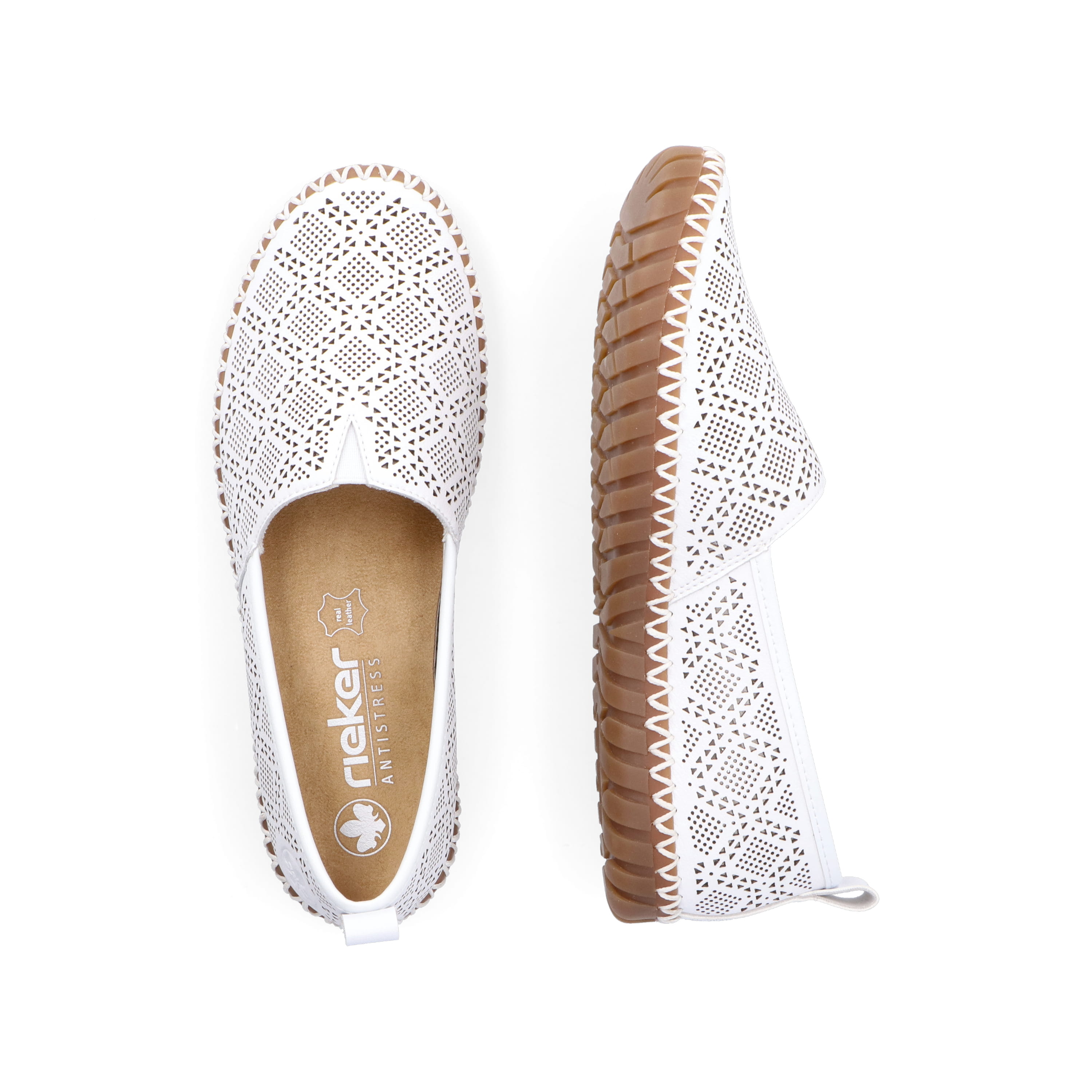 Rieker Damen Ballerinas reinweiss