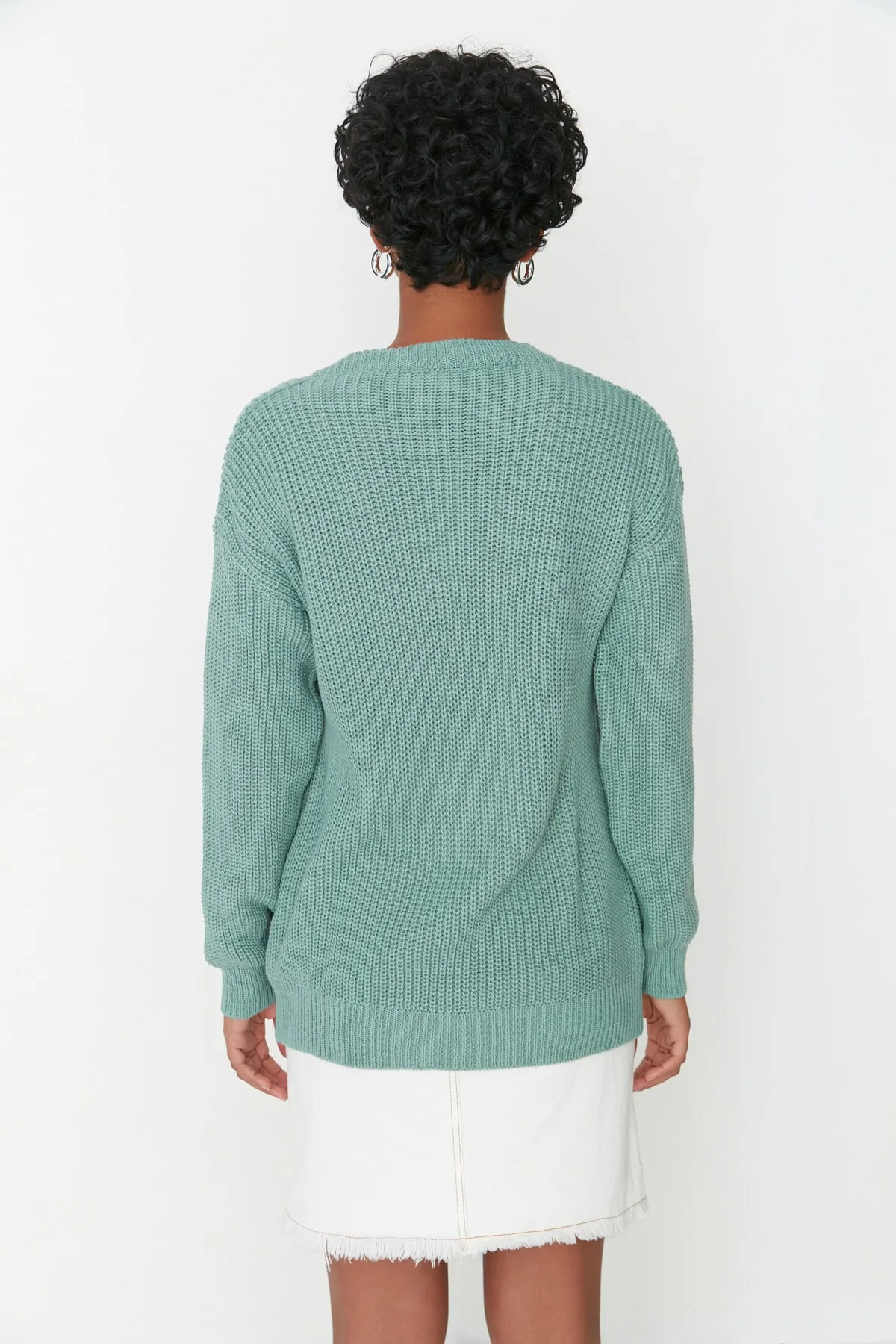 Trendyol Collection  Mintfarbener Strickpullover mit Lochmuster TWOAW21KZ0690