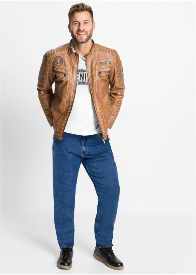 Lederimitat-Jacke