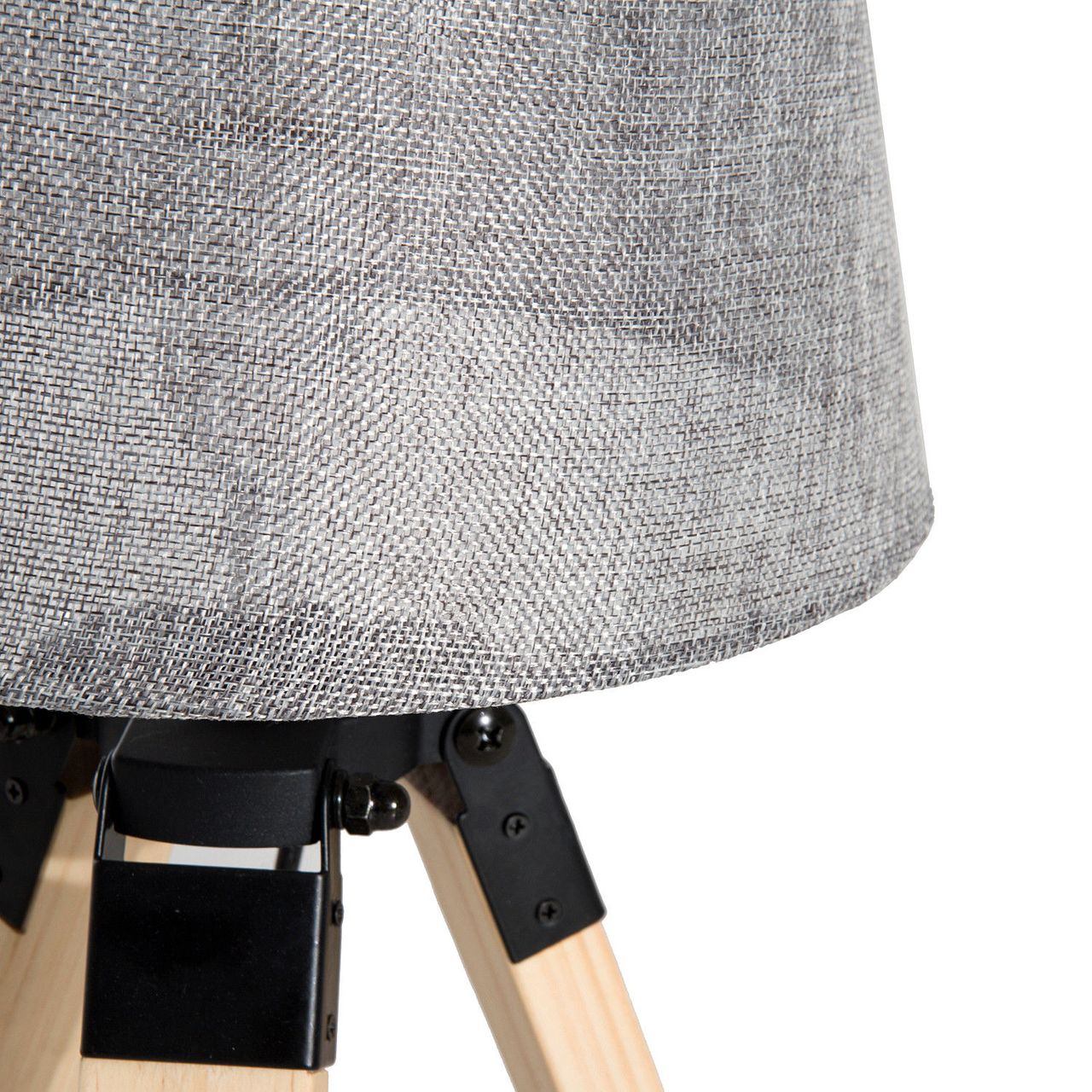 HOMCOM Tischleuchte Tischlampe Nachttischlampe E27 Leinenoptik, Kiefer Polyester, 24x24x45cm