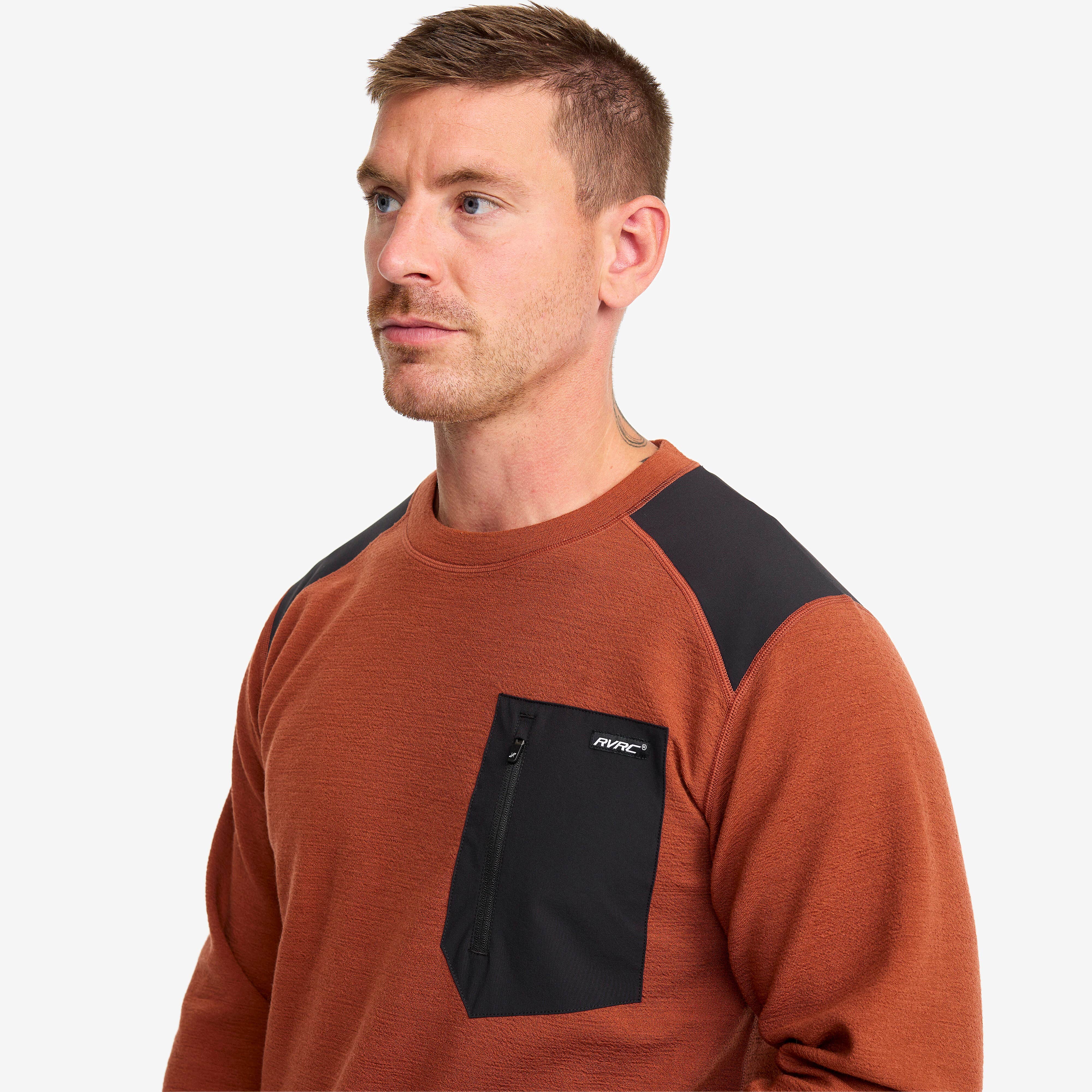 Wool Sweater Homme Rusty Orange