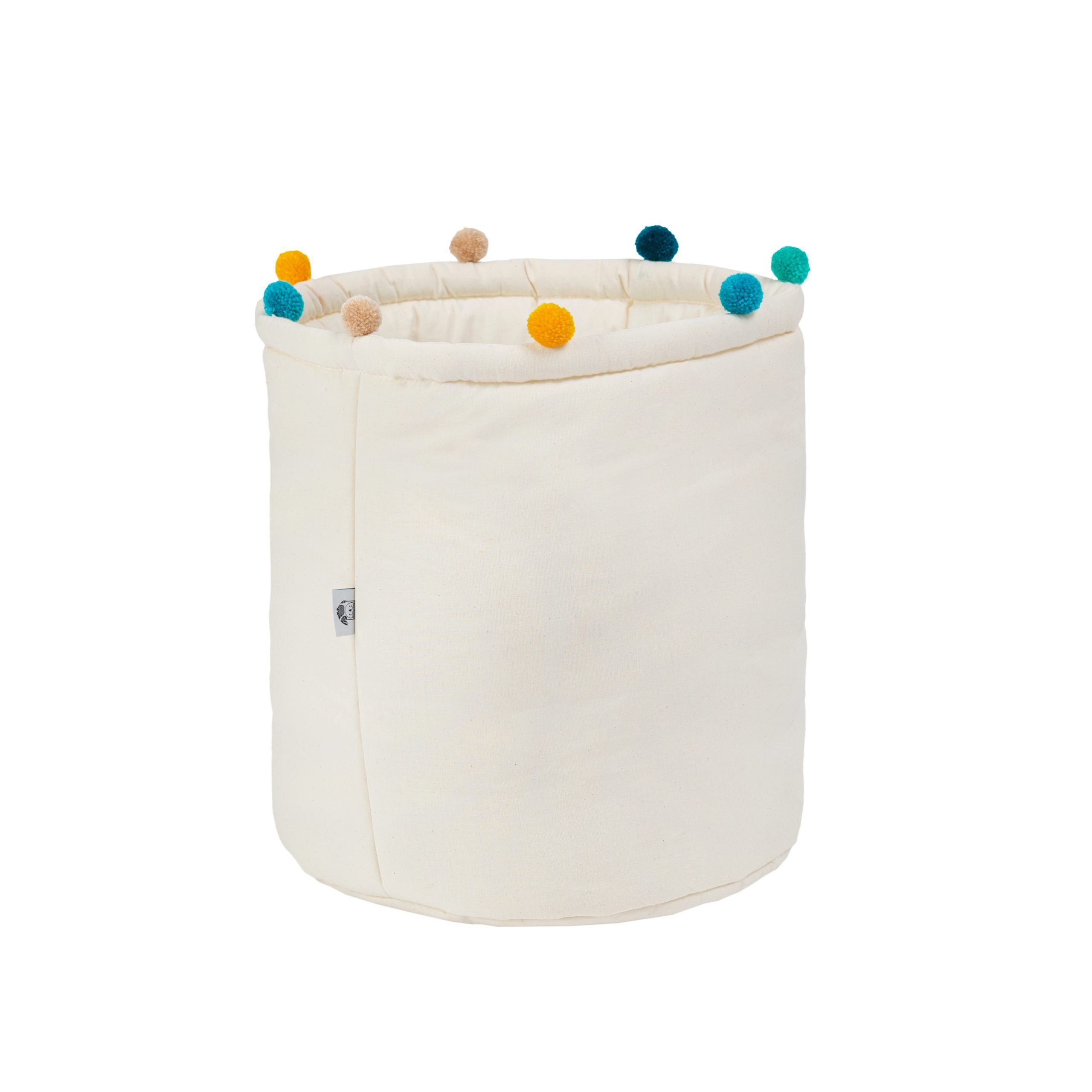 Rainbow Kids Tipi-Zelt Pompons, Personen: 2 (mit Zubehör, 8 tlg., mit 4 Kissen, Matte, Spielzeugkorb und Wimpelkette)